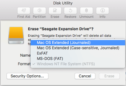 formatting seagate hard drive for mac and windows