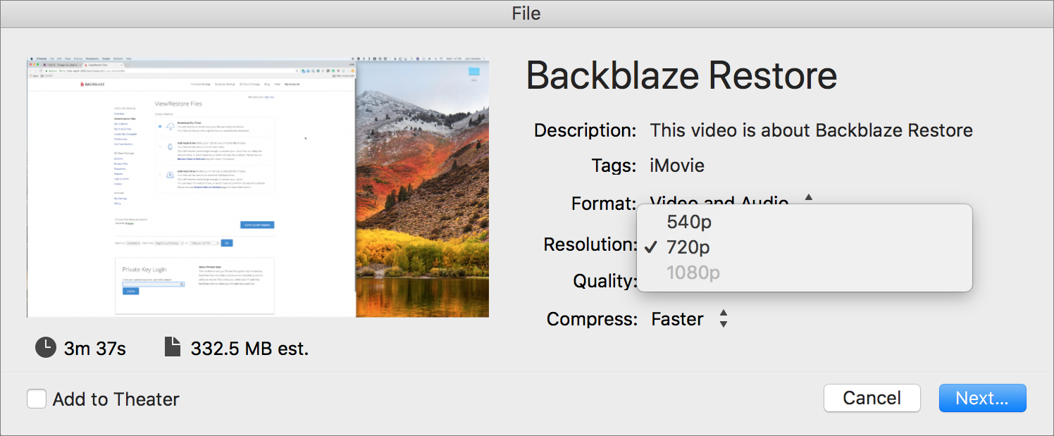 best resolution for photo export from mac
